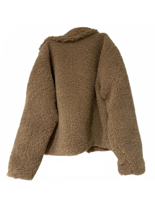 Mango Teen's Shearling-Effect Coat NWT Tan Teens Large - Image 8