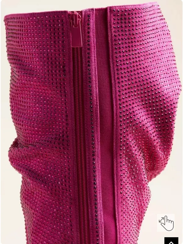Torrid Pink Sparkle Slouch Knee Boot Size 7.5 - Image 6