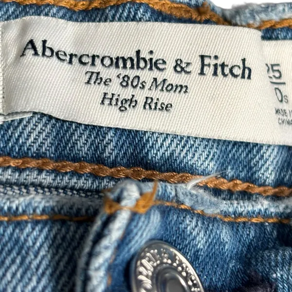 Abercrombie & Fitch 80s Mom‎ High Rise High Waisted Medium Wash Distressed Jeans - Image 6