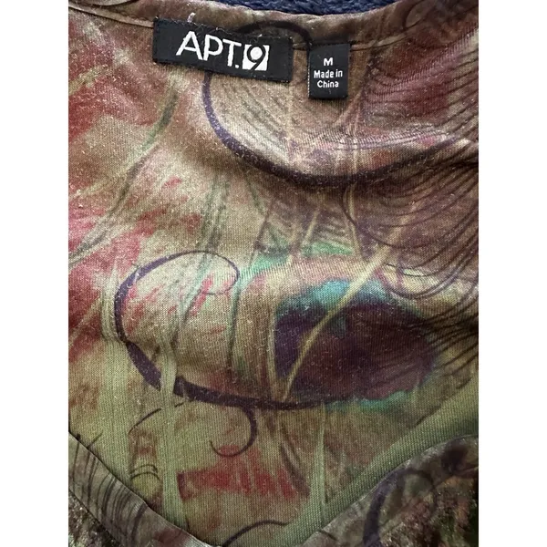 Apt 9 Velvet Tunic Sz. Medium Peacock Feathers Forest FairyGrunge Y2K Goblincore - Image 8