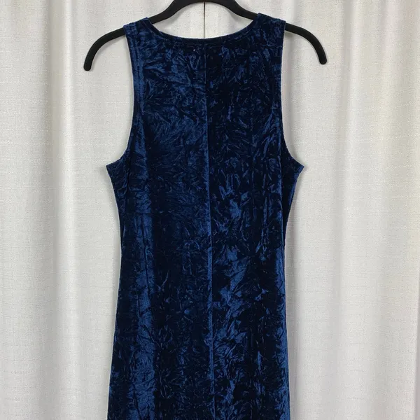Natural Life Dark Blue Crushed Velvet Sleeveless Maxi Dress Sz.XS - Image 10