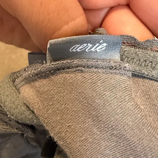 Aerie Grey Lace Racerback Unlined Bralette Size XL - Image 3
