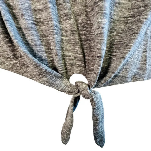 Maurices Gray Tie Front Top Crochet‎ Lace Flutter Sleeves Women's Size XL - Image 7