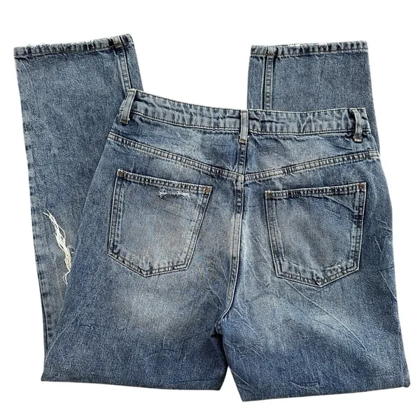 We‎ the Free People Dakota Straight Leg Jeans Size 29 Denim Distressed Cigarette - Image 5