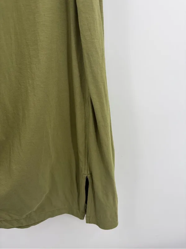 Lululemon cotton wrap front t-shirt dress bronze green women’s 10 Athleisure - Image 4