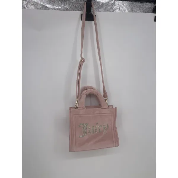 Juicy Couture DUSTY BLUSH Pink Big Spender Large‎ Tote Brand Velvet Bag Charm - Image 3