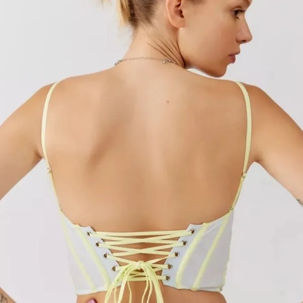 Urban Outfitters OUT FROM UNDER MODERN LOVE CORSET TOP IN LIGHT BLUE. SIZE M - Image 2