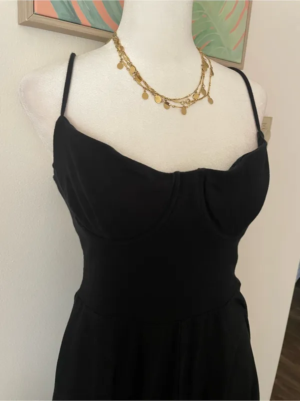 Reformation Serene Knit Organic Cotton Blend Midi Dress in Black Size Medium - Image 4