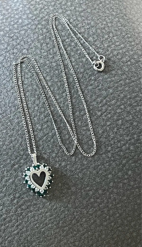 Free People 925 real emerald moissanite necklace - Image 6