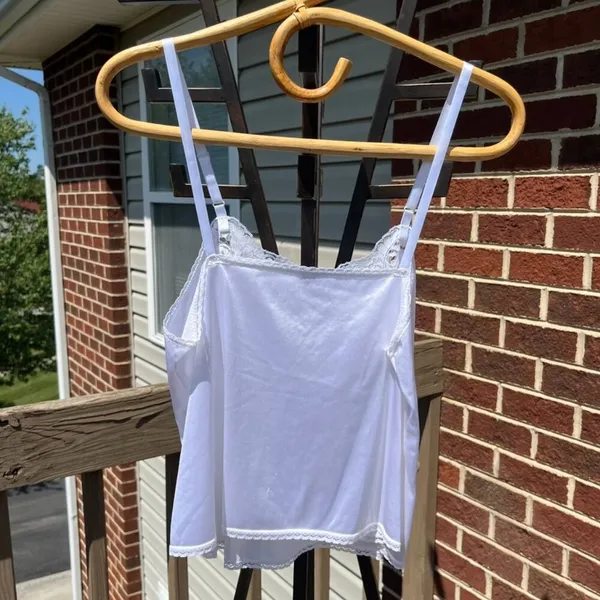Vintage White Lace Tank Top Women's Medium - Image 3
