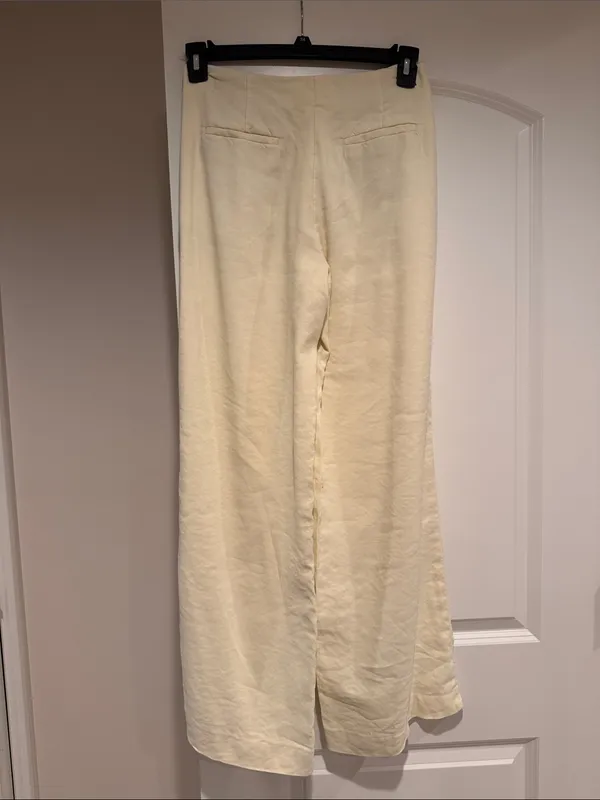 Zara Light Cream Wide-Leg High-Rise Trousers - Image 4