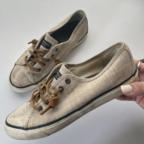 Sperry Top-Sider Canvas Boat Shoes Sneakers Lace Up Casual Size 6 - Image 3