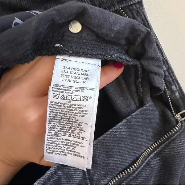 Gap High Rise Stride Black Leg Women's Jeans Black 27W - Image 9
