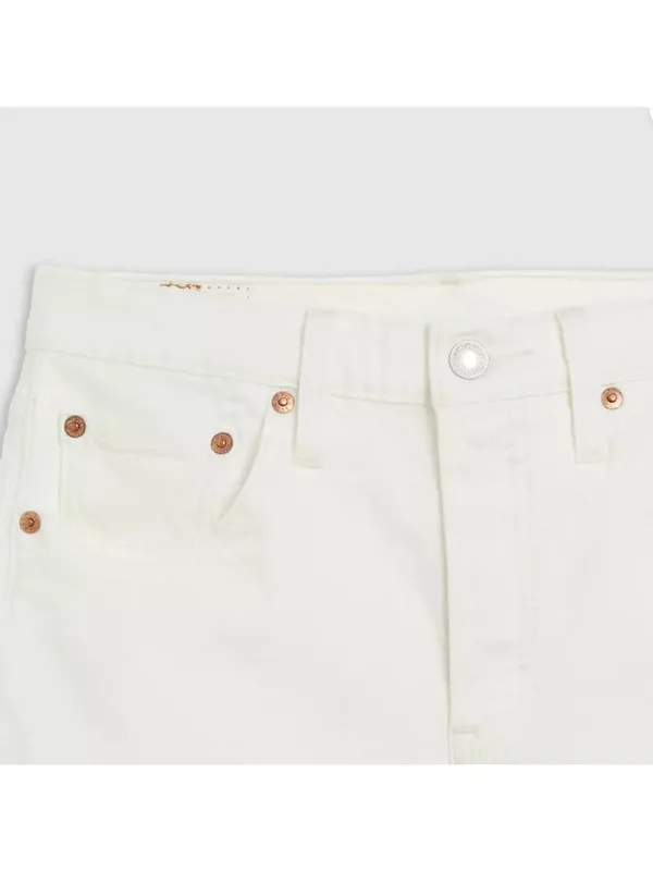 New Levis 29 Premium Women's 501 Original High Rise Shorts Disco Nights White - Image 6