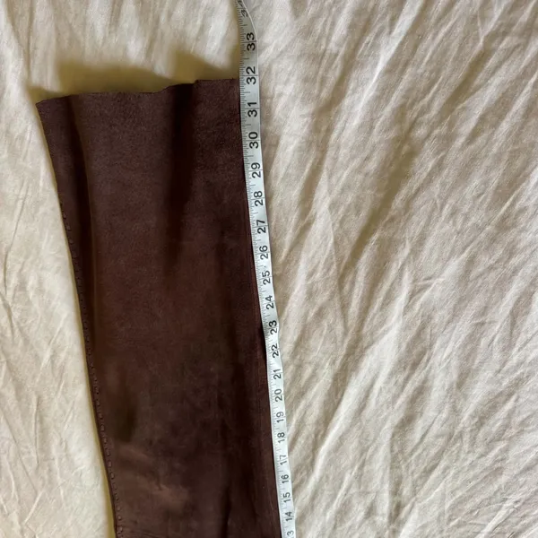 Margaret Godfrey Vintage Western Boho 70s Suede Chocolate Brown Bootcut Pants 12 - Image 9