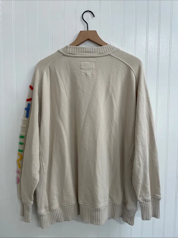 AERIE “Cheers” Down-To-Earth Sweatshirt in Soft Oat Size M - Image 5