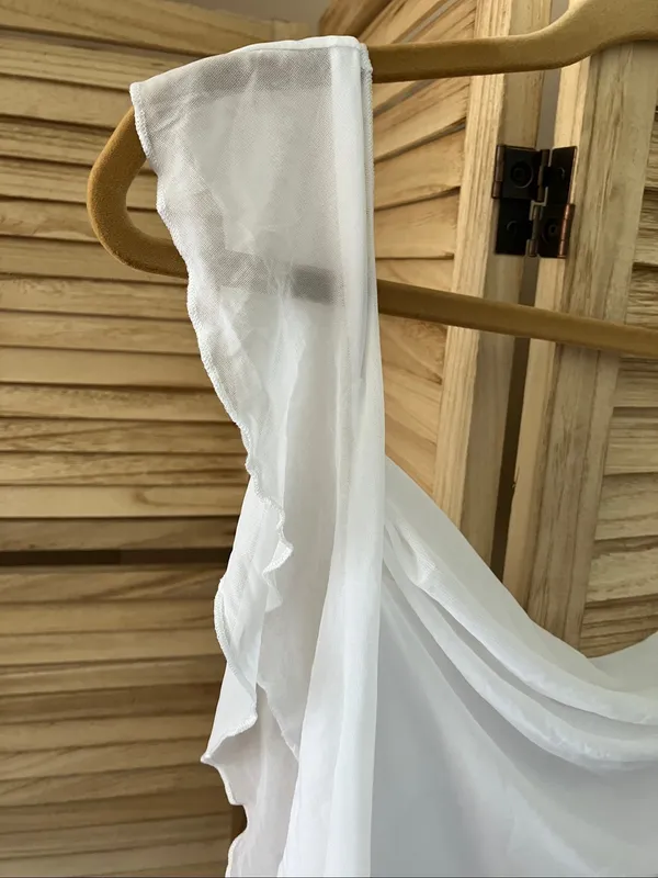 Pretty Garden White Ruffled Sleeveless Maxi Dress Large NWT - Image 6