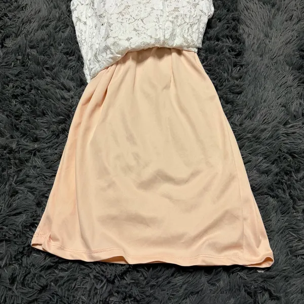Lulus Elegant White Lace date romantic spaghetti strap Dress maxi dress sz small - Image 9