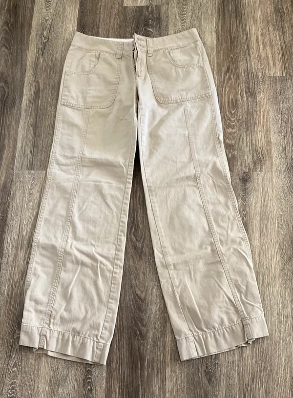 Old Navy Y2k baggy loose utility cargo pants khaki beige tan low rise 6 - Image 2