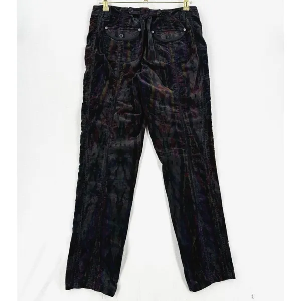 Marrakech Women 29 Printed Corduroy Cargo Pants Multicolor Y2K Boho Utility Art - Image 2