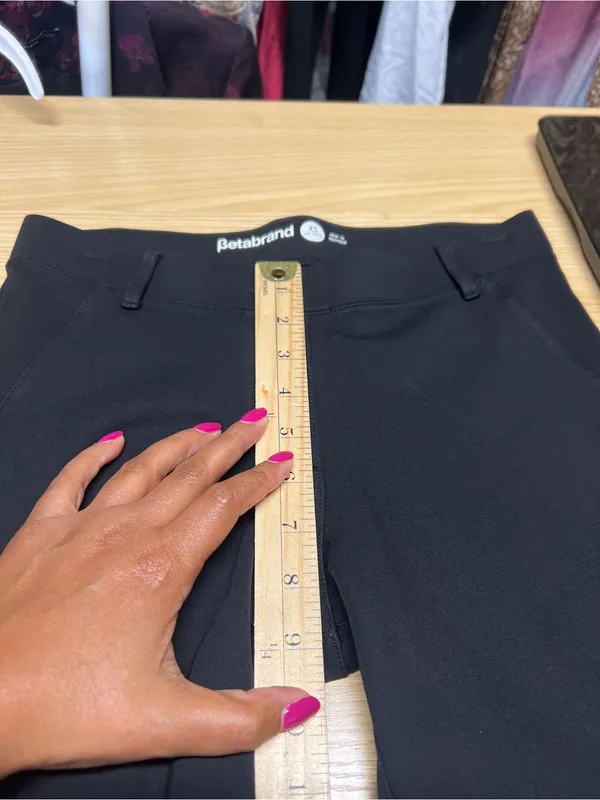 Betabrand Black Straight Leg Dress Pant Yoga Pants‎ XS Petite - Image 7