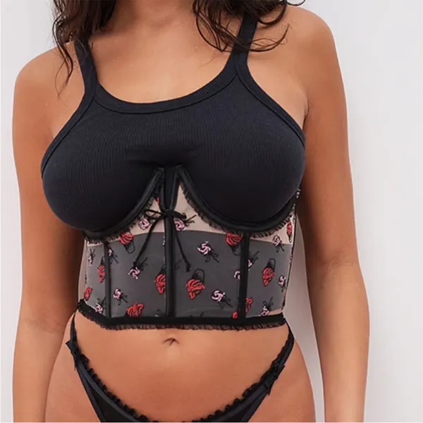 For Love & Lemons Rosie Bow Ice Cream Corset Top size Medium - Image 2