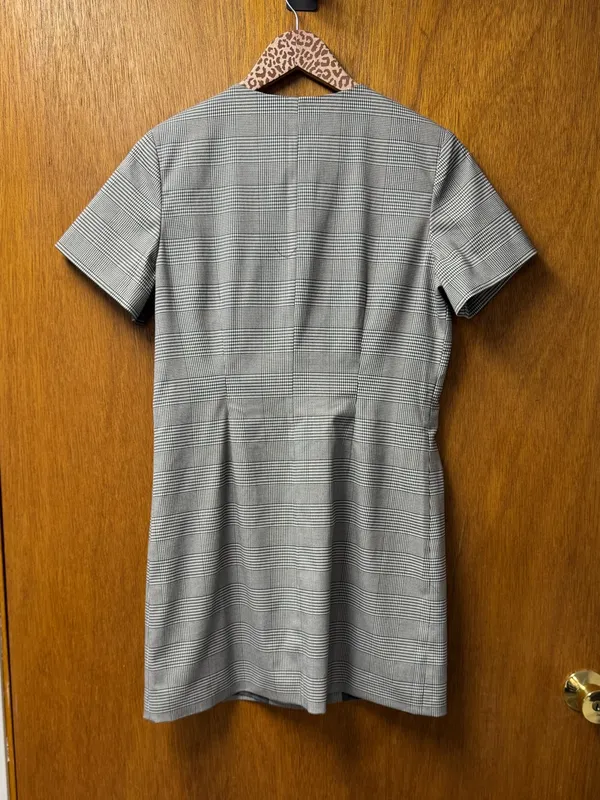 Abercrombie & Fitch A&F Mara Short-Sleeve Vest Mini Dress Plaid Grey Gray Small - Image 12
