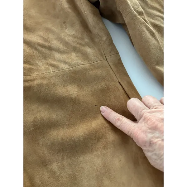Vintage Y2K Banana Republic Genuine Leather Suede Coat Women Large Brown Jacket* - Image 12