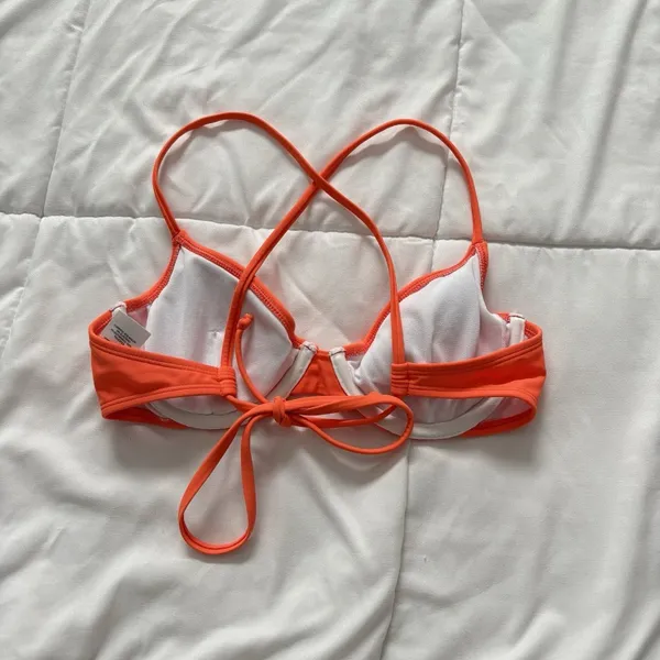 Salt + Cove Womens‎ Size XS Underwire Bikini Top Orange Padded Summer Beach - Image 3