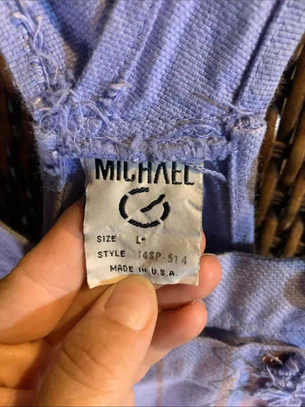 Vintage Michael G Patchwork Purple Shorts Overalls Size L Size L - Image 4