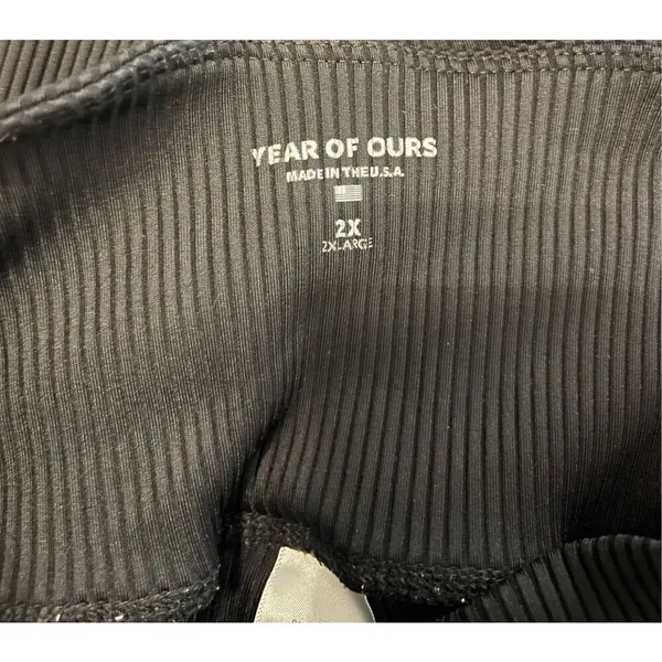 Year Of Ours Black Veronica Ribbed Athletic Leggings‎ - Image 3
