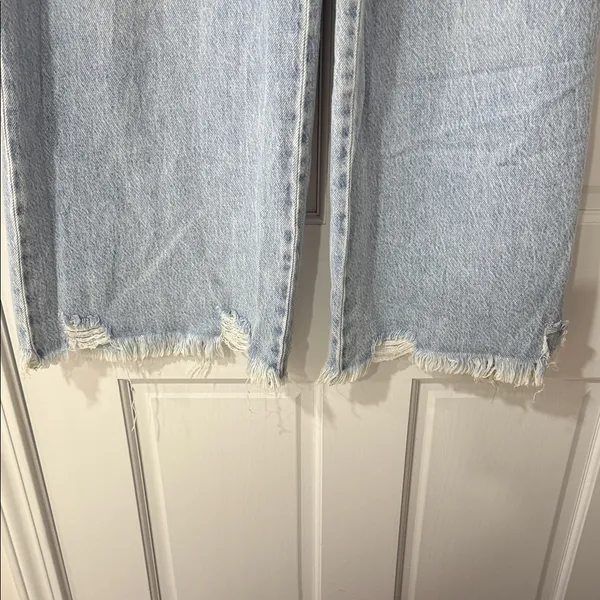 Sincerely Jules Jeans Juniors 5/27 Blue High Rise Wide Leg Distressed SJ28577AZW - Image 5