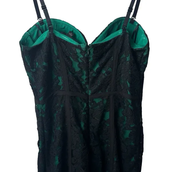 Guess Y2K Inspired Lace Overlay Green Bodycon Dress Party Special Occasion 10 - Image 5