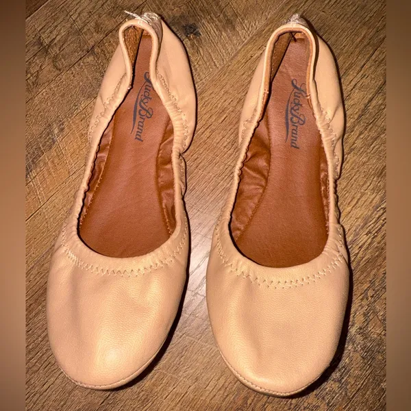 Lucky Brand Emmie Gold/Metallic Nude Ballet Flats – Size 7/37 - Image 6