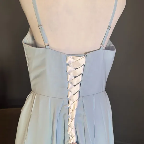 Women’s Short Pale Blue Homecoming Party Halter Dress Corset Back Size 8 **READ - Image 5