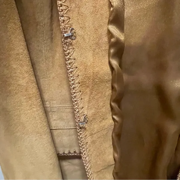 Terry Lewis Classic Luxuries Women's Tan Suede Jacket Lined GORGEOUS- Size L - Image 13