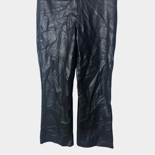 Wilfred Melina Black Vegan Leather High Rise Straight Leg Pants Size 8‎ - Image 6