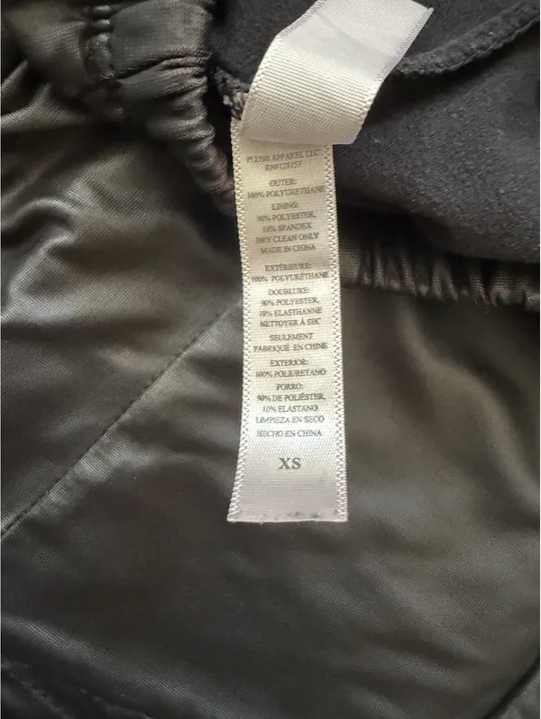 Revolve PLUSH Faux Leather Moto Grunge Scandi Minimal Fleece Lined Leggings xs - Image 4