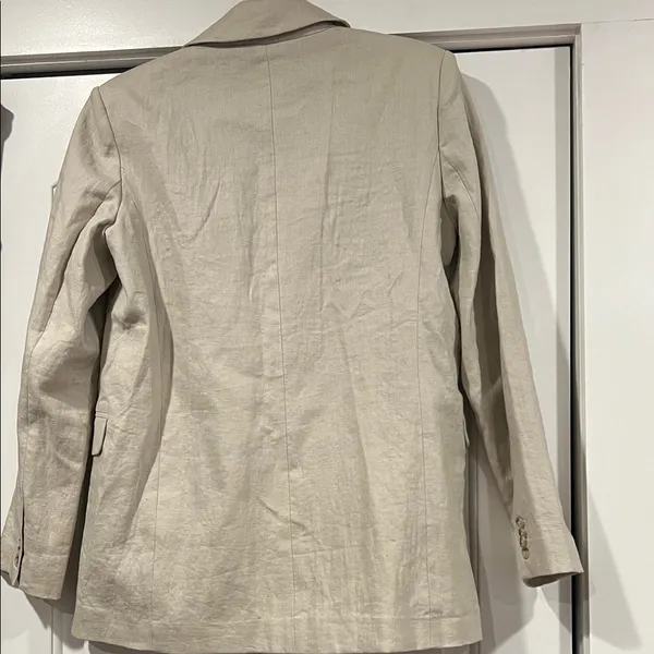 Abercrombie The linen collection Women's Cream Blazer‎ small - Image 5