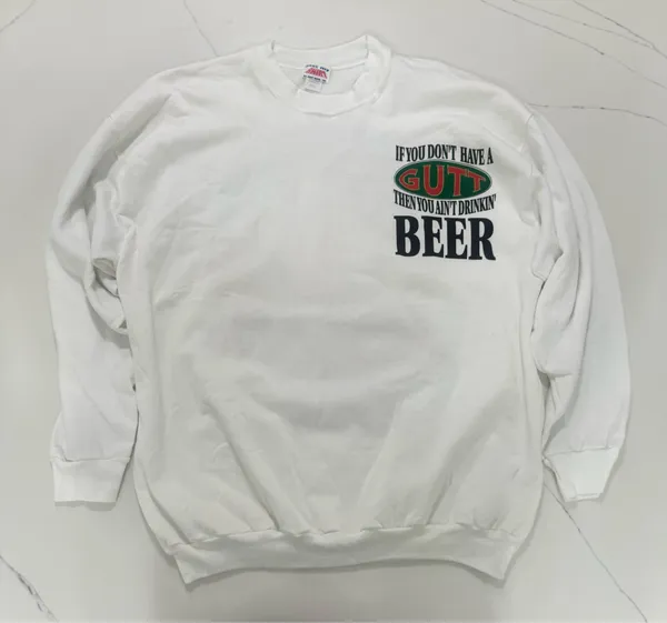 Vintage 1994 Gutt Beer Atlanta Sweatshirt XXL Pig Drinking Beer USA 90s - Image 4