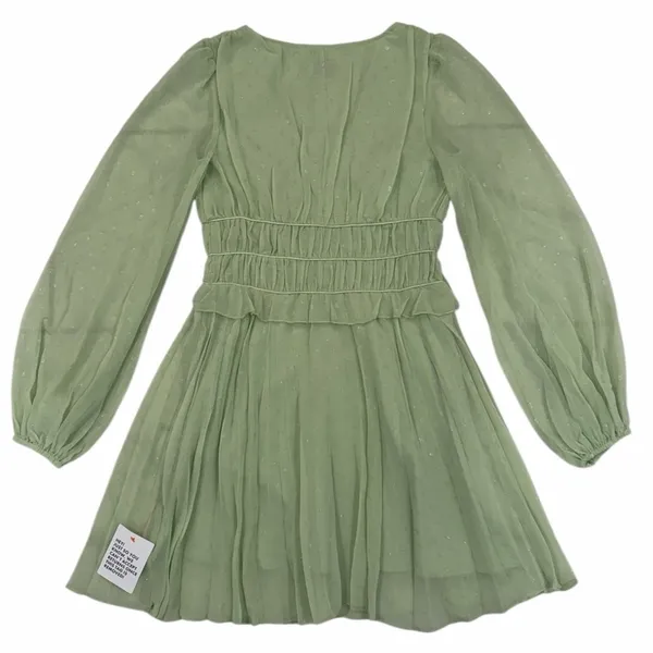 ASOS Sage Green Dobby Pleated Mini Dress Fairycore Forest Pixie Vibe NWT Size 4 - Image 10