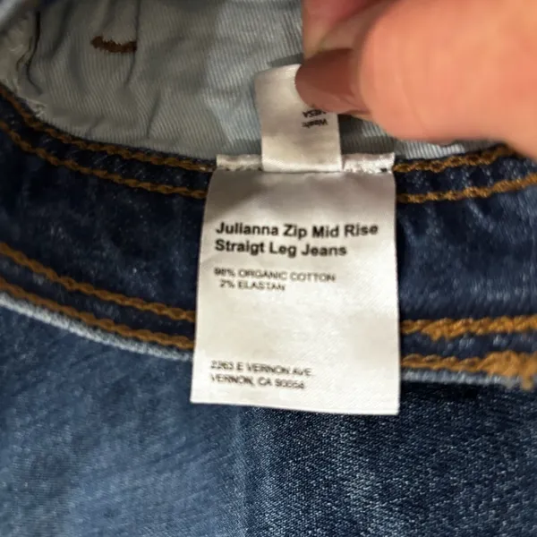 Reformation Julianna Exposed Zip Mid Rise Straight Leg Jeans in Mesa 28 - Image 4