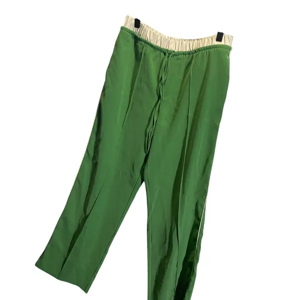 Zara XS Womens Green Elastic Waist Drawstring Pants Relaxed‎ Fit - Image 2