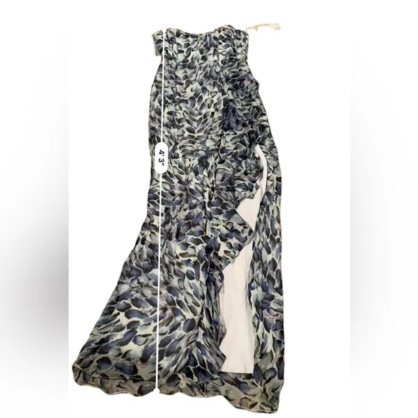 RTR Katie May Baby Cakes Off White & Blue Printed Strapless‎ Maxi Dress Sz S - Image 16