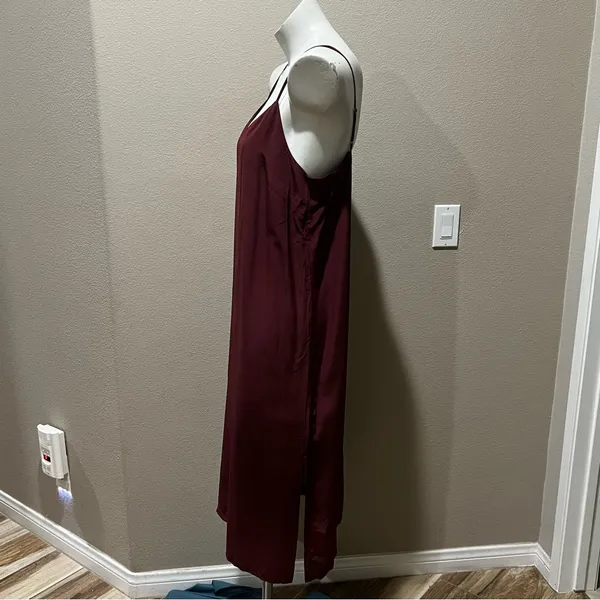 Madewell burgundy spaghetti strap dress - Image 4