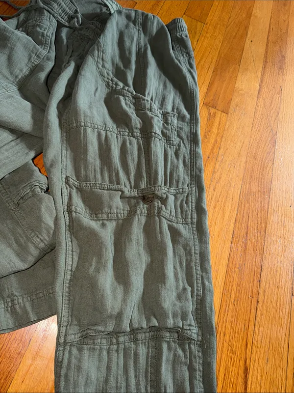 Free People Olive Drawstring Cargo Joggers - Image 10