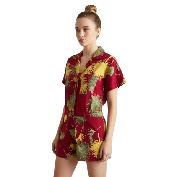 Free People Malibu Red Printed Romper, S - Image 5