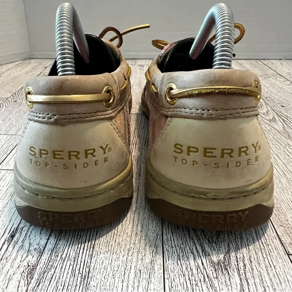 Sperry Top Sider Boat Shoes Angelfish Pink Plaid Leather Women’s Size 7.5M - Image 6