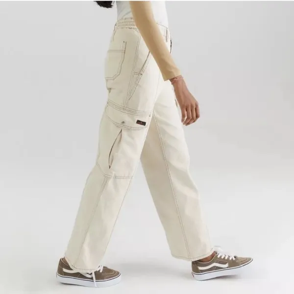 BDG Urban Outfitters Relaxed Skate Cargo Jeans Cream High Rise Size 27 - Image 3