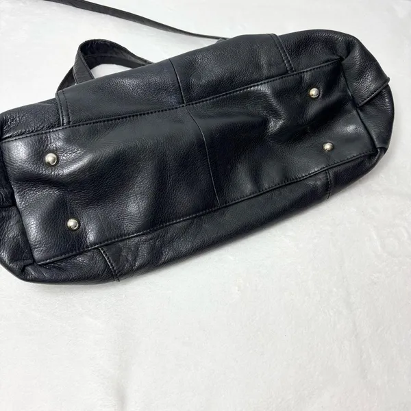 B Makowsky Large Black Genuine Leather Handbag‎ Lombard Satchel - Image 12